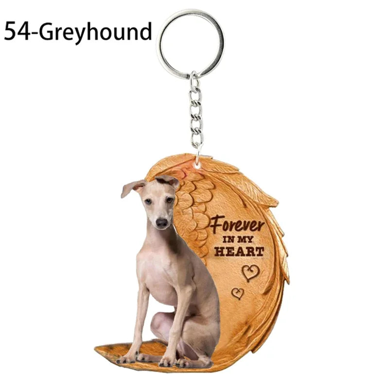 Heartfelt Dog Angel Pendant Keychain ATHLEXES