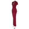 Elegant V-Neck Side Slit Maxi Dress for Women ATHLEXES