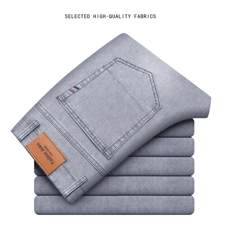 SummerStretch Men's Casual Gray Denim Pants ATHLEXES