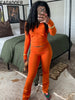 FAGADOER Casual Zip Pocket Crop Top & High Waist Leggings Set ATHLEXES