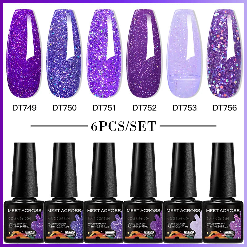 NailArt Pro 6pc UV Gel Polish Kit for Manicure ATHLEXES