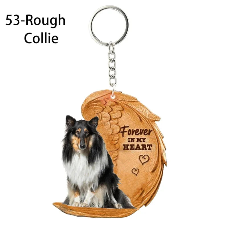 Heartfelt Dog Angel Pendant Keychain ATHLEXES