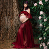 Elegant Maternity Off Shoulder Chiffon Dress ATHLEXES