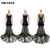 Elegant 3D Floral Mesh Mermaid Maxi Dress ATHLEXES