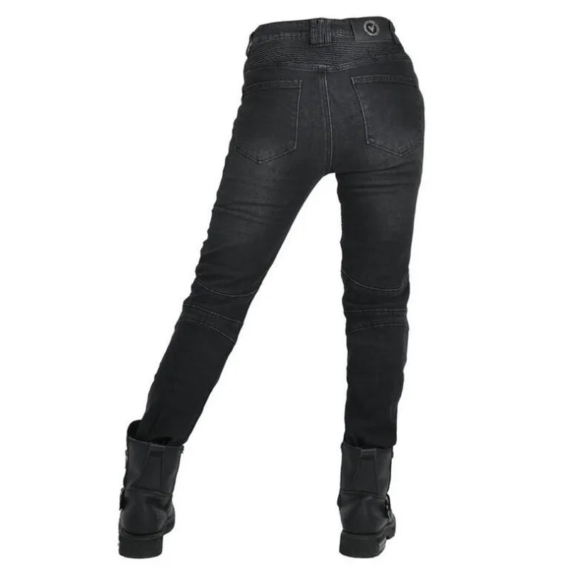 Stylish Women's Retro Motorcycle Jeans ATHLEXES