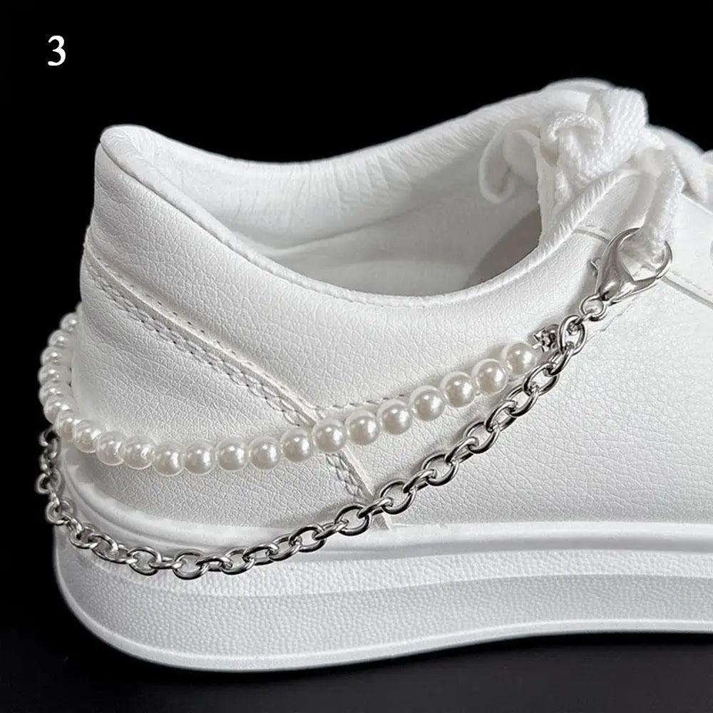 Pearl Charm Metal Shoe Buckle Chain Decorations ATHLEXES