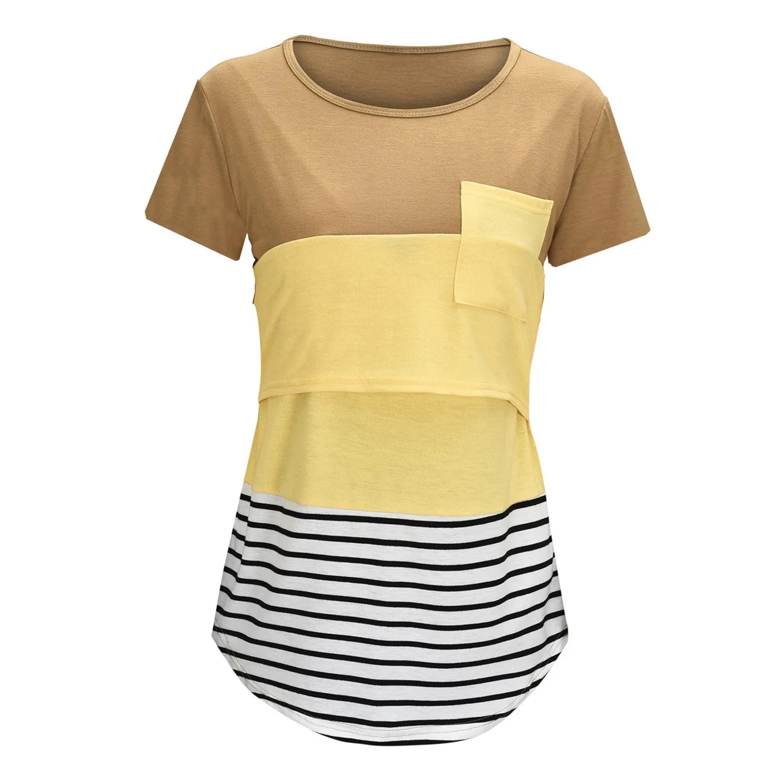 Striped Comfort Nursing Tee for Maternity Bliss ATHLEXES
