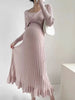 Korean Style Maternity V-Neck Knit Dress ATHLEXES