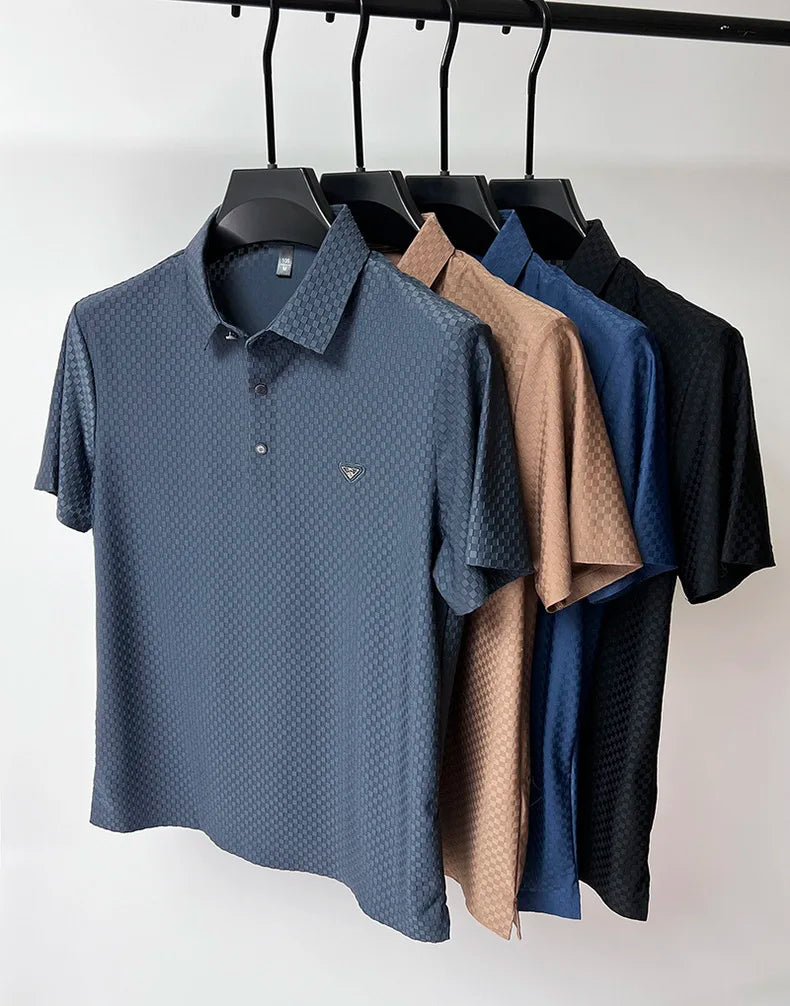 SilkCool Men's Polo: Luxury Summer Short Sleeve Shirt ATHLEXES