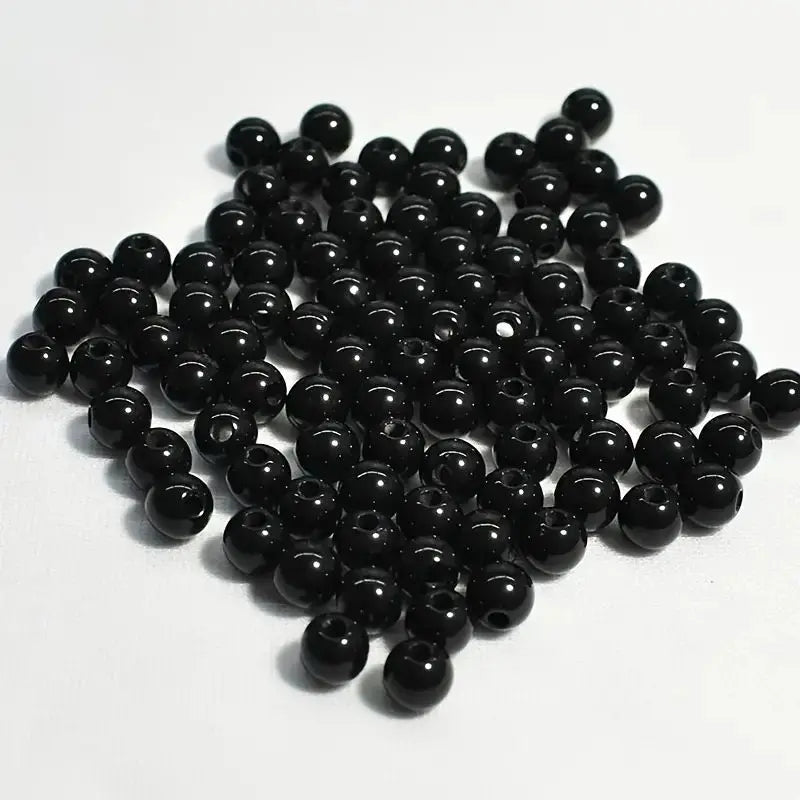 Elegant Black 8mm Round Loose Beads for Jewelry Making ATHLEXES