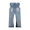 Retro Spliced Denim Trousers for Trendy Couples ATHLEXES