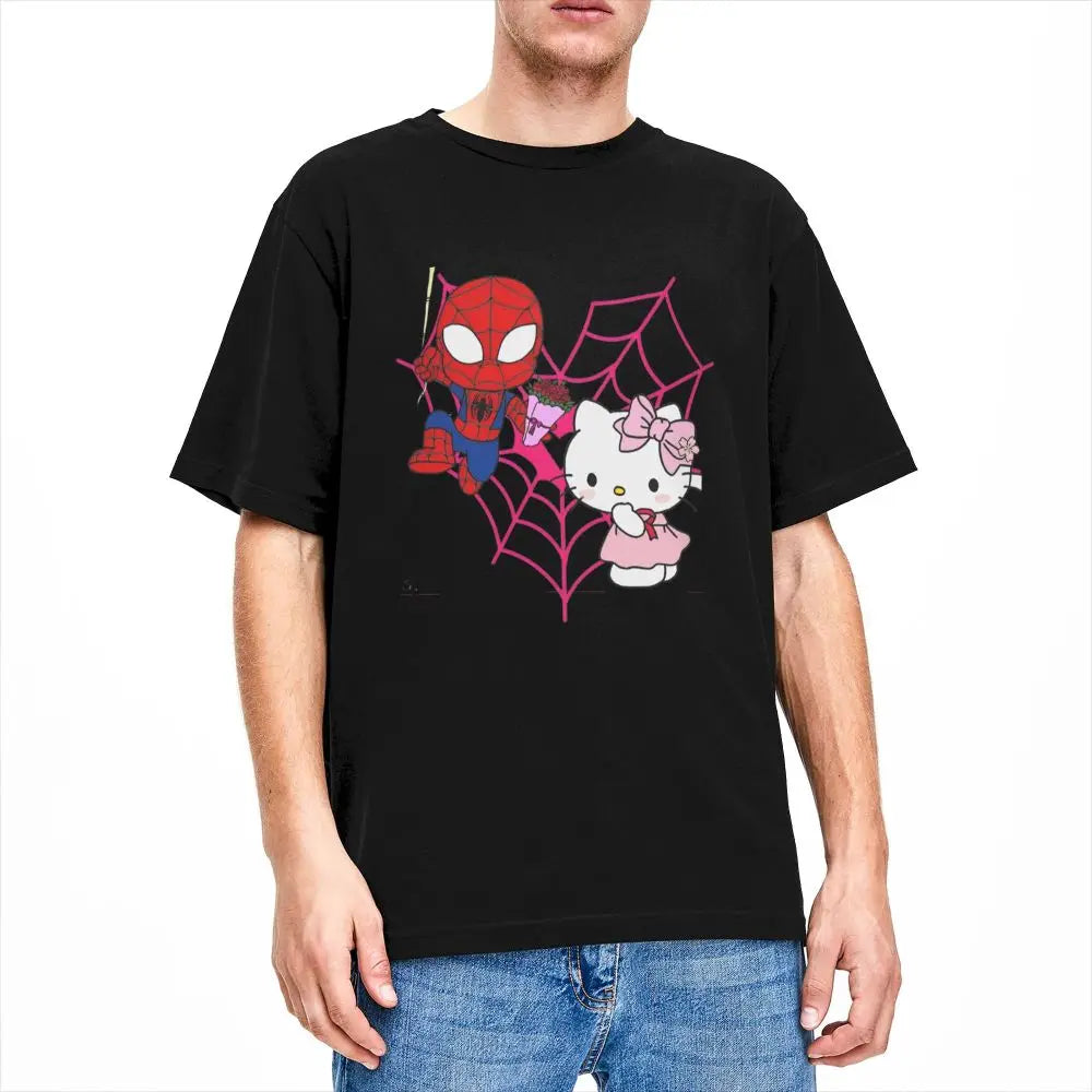 Hello Kitty x Spiderman Vintage Cotton Couple T-Shirt ATHLEXES