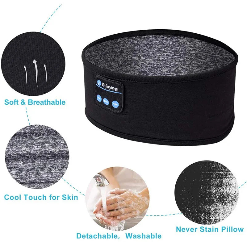 SleepSound Bluetooth Eye Mask Headphones with Soft Headband ATHLEXES