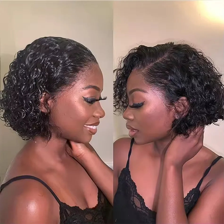 Bouncy Afro Pixie Cut Wig with Bangs ATHLEXES