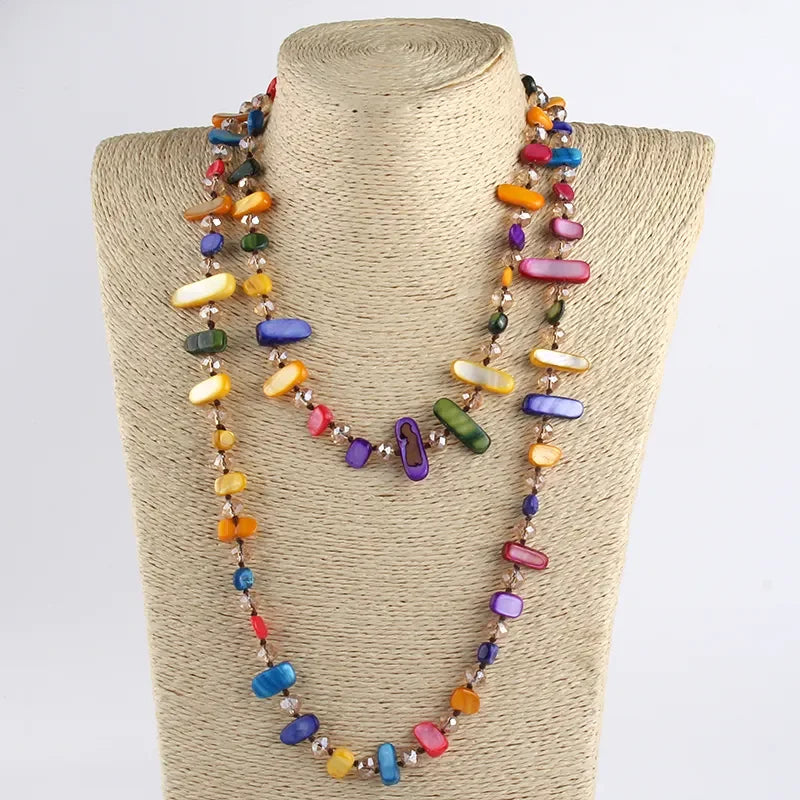 Rainbow Crystal Shell Necklace for Womenâ??s Gift ATHLEXES
