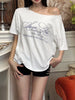 SummerStyle Chic Skew Collar T-Shirt for Women ATHLEXES