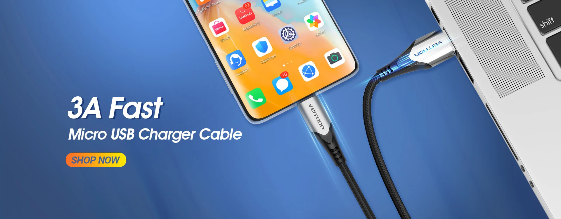 Vention 3A Magnetic USB Charge Cable for All Devices ATHLEXES