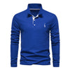 AIOPESON Deer Embroidery Long Sleeve Polo Shirt ATHLEXES