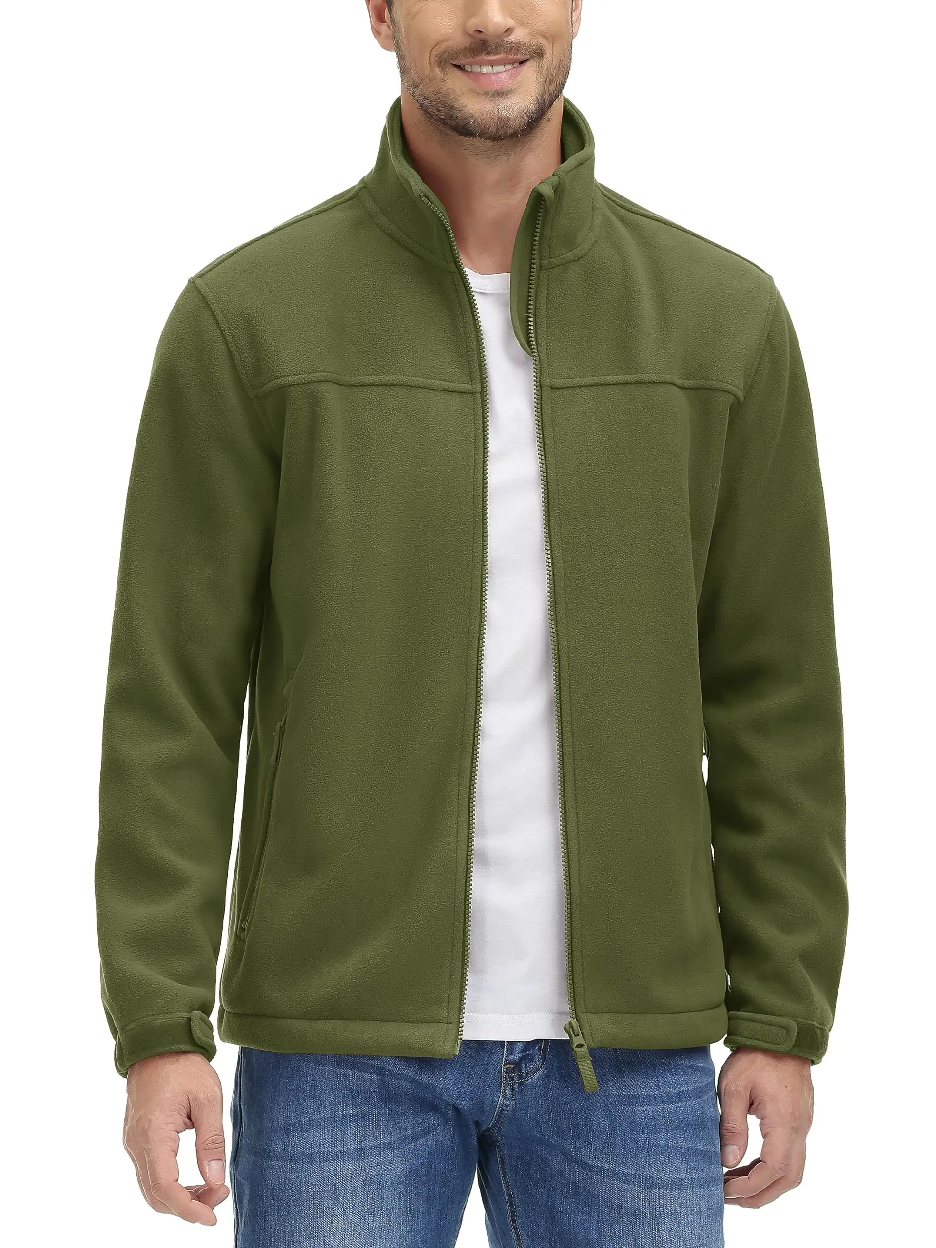 TACVASEN Men's Windproof Fleece Jacket with Pockets ATHLEXES