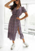 Elegant Floral V Neck Maxi Dress for Women ATHLEXES
