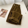 Chic Retro High Waist Corduroy Pants for Timeless Style ATHLEXES