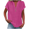 Breezy V Neck Cotton Linen Shirt for Women ATHLEXES