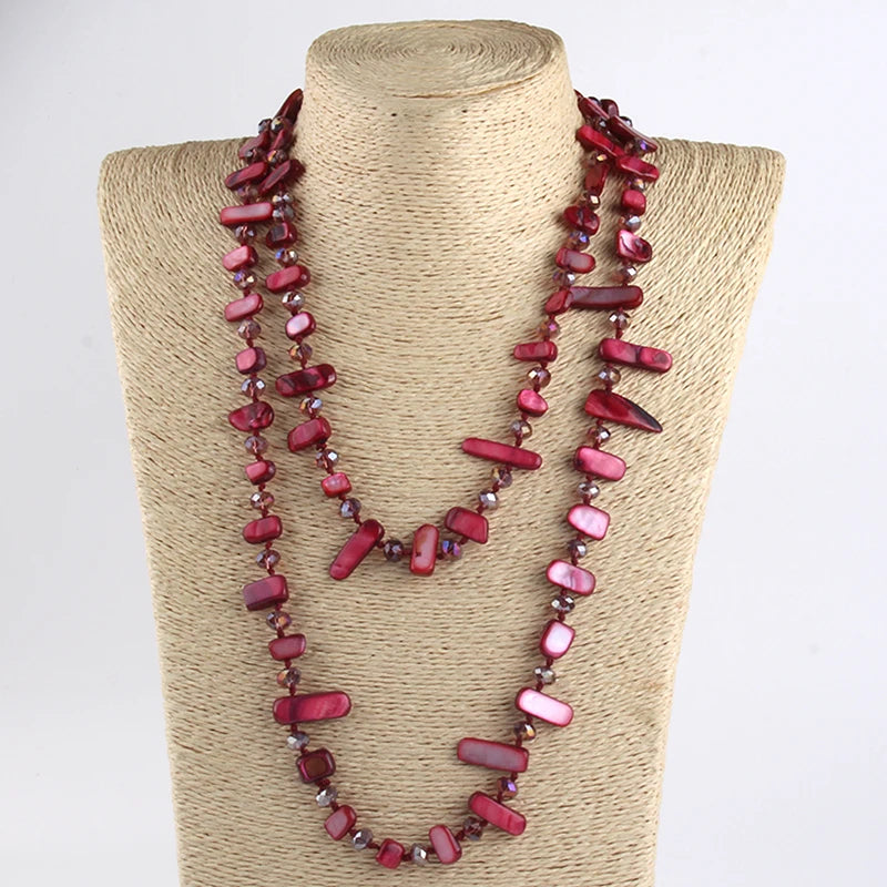 Rainbow Crystal Shell Necklace for Womenâ??s Gift ATHLEXES