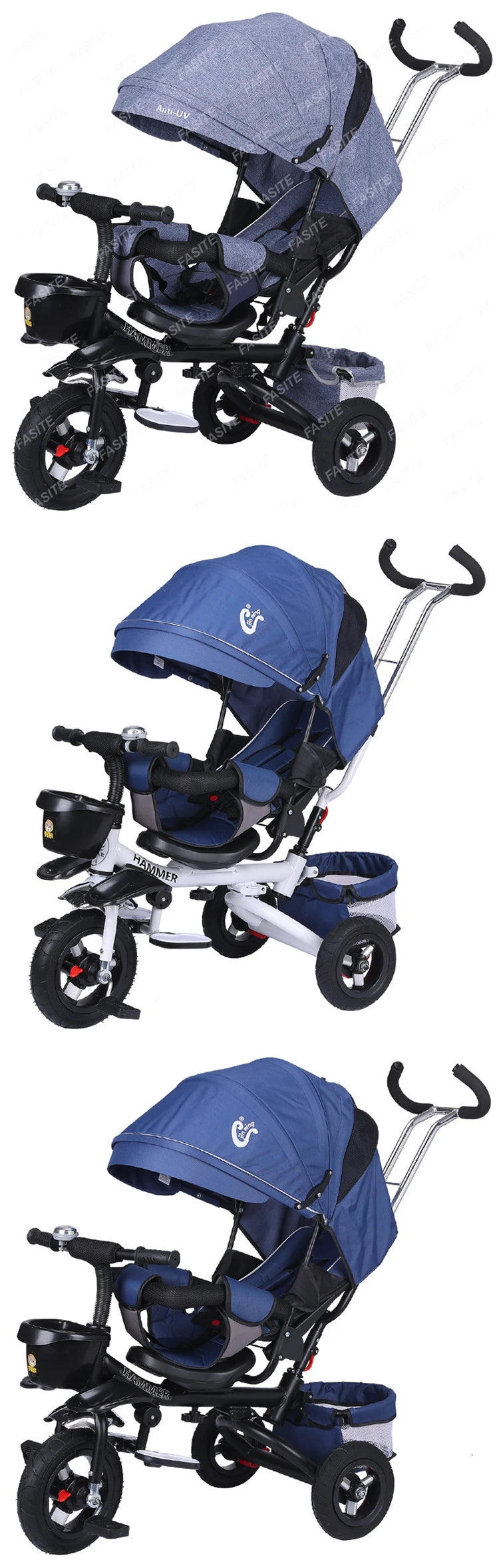 Foldable Kids Tricycle for Ages 1 to 6 ATHLEXES