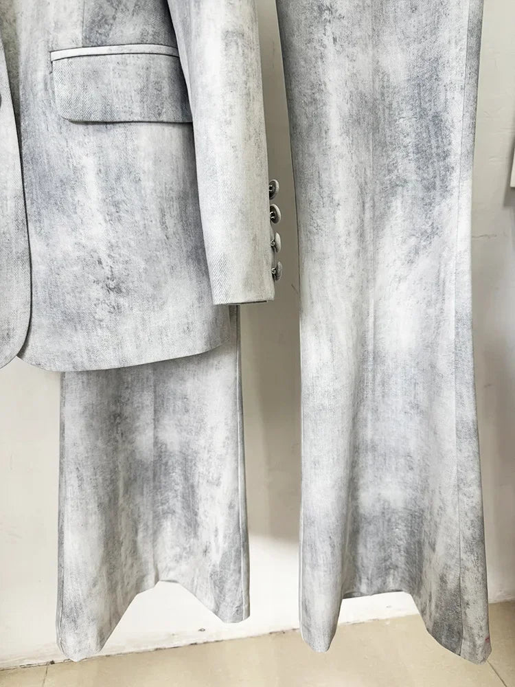 Chic Tie Dye Blazer and Pants Set ATHLEXES