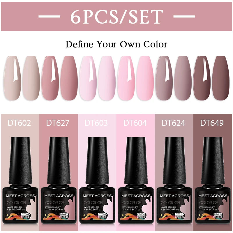 NailArt Pro 6pc UV Gel Polish Kit for Manicure ATHLEXES