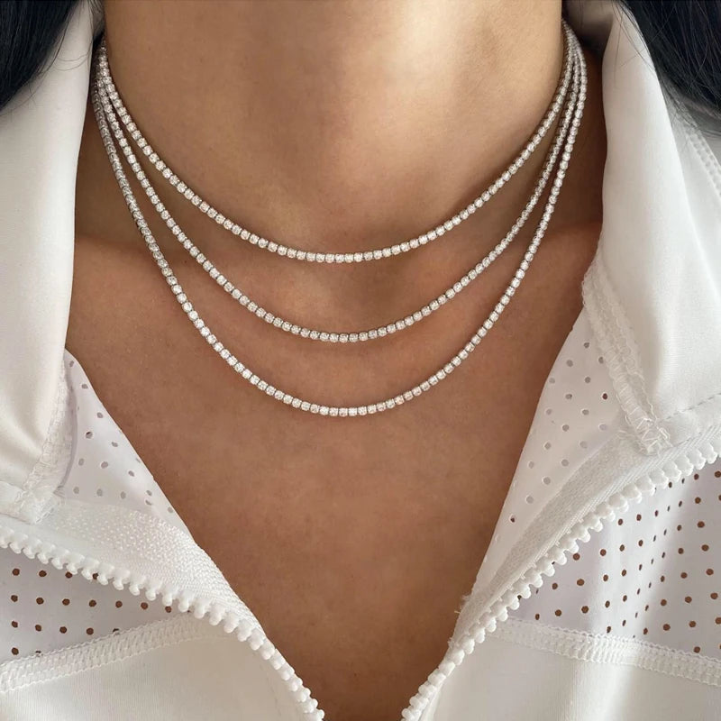 Dazzling White Zircon Choker Necklace for Women ATHLEXES