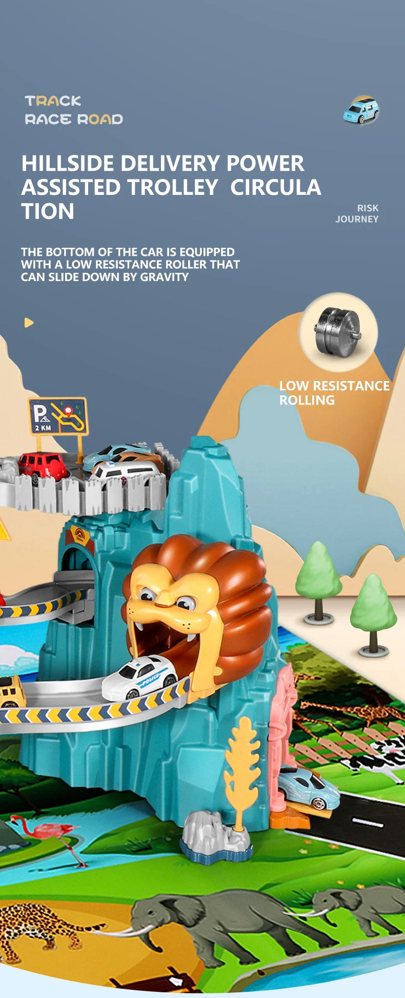KBDFA Lion Adventure Race Track for Kids ATHLEXES