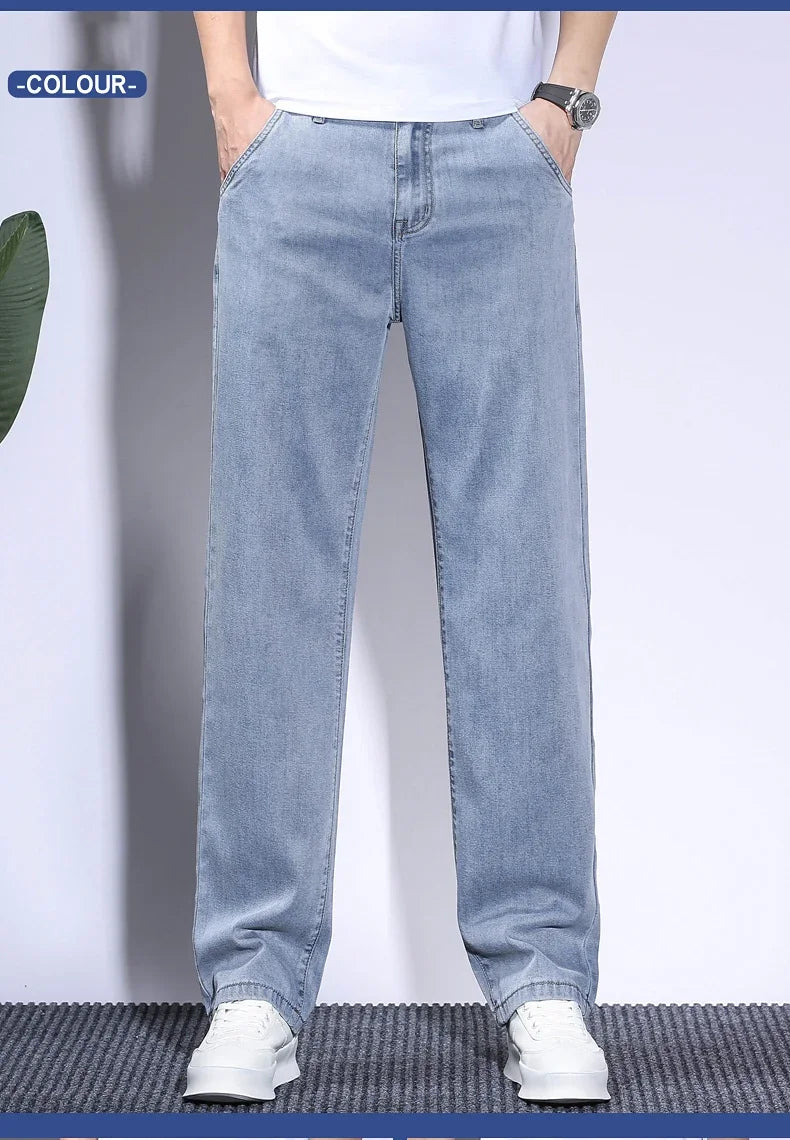 BreezeFit Menâ??s Lightweight Denim Straight Pants ATHLEXES