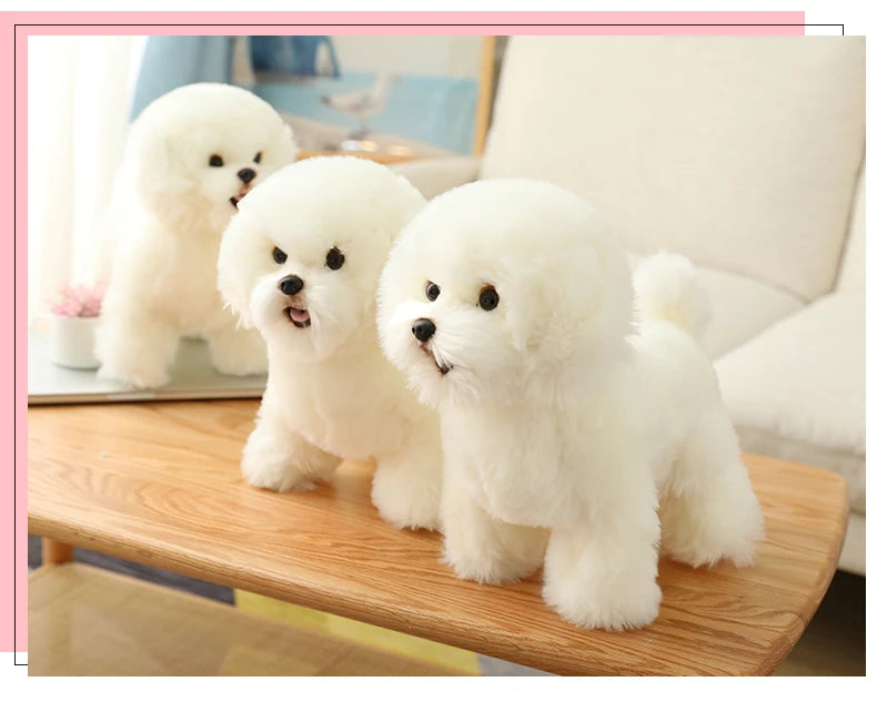 Adorable Plush Bichon Frise Dog Doll Toy ATHLEXES