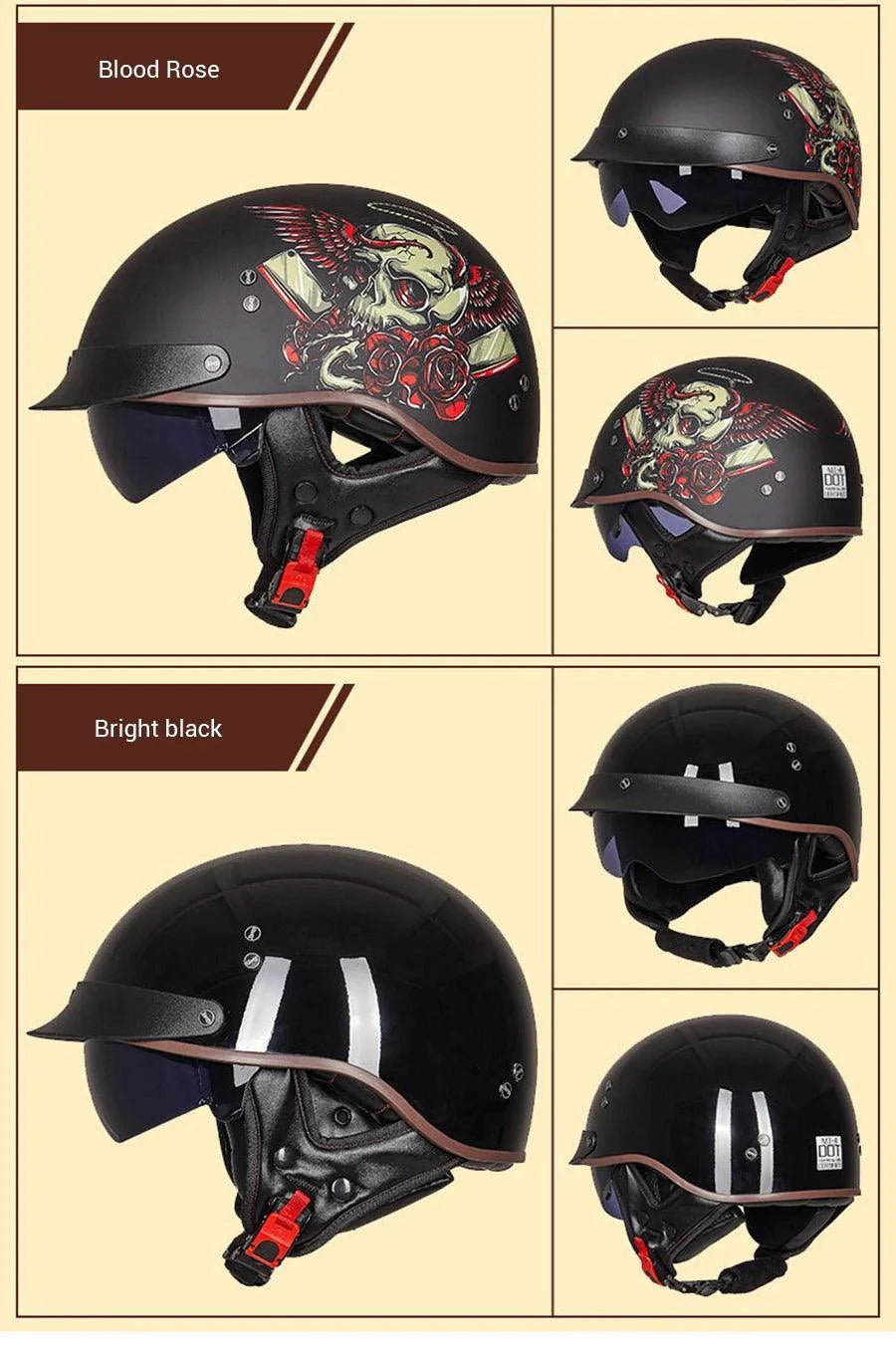 RetroGuard Half Motorcycle Helmet ATHLEXES