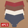 4PC Women Seamless Briefs Sexy V-Waist Underwear Set ATHLEXES