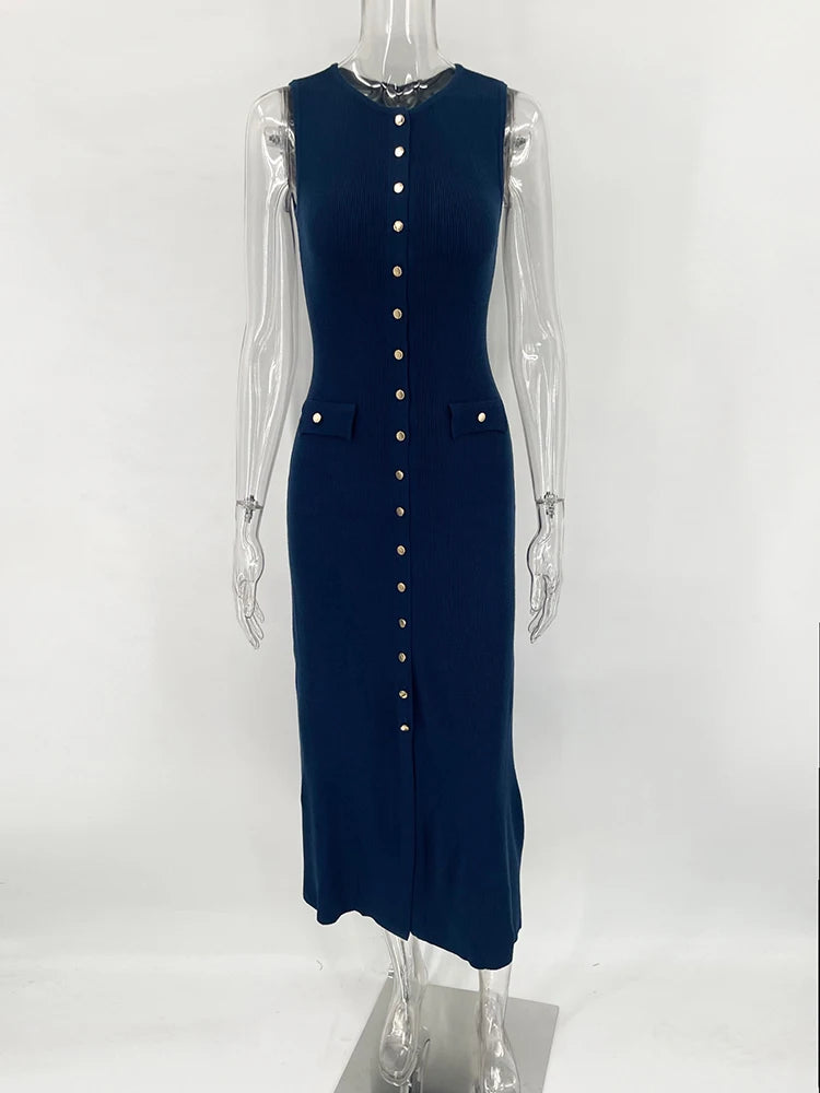 TARUXY Elegant High Waist Ribbed Knit Dress ATHLEXES