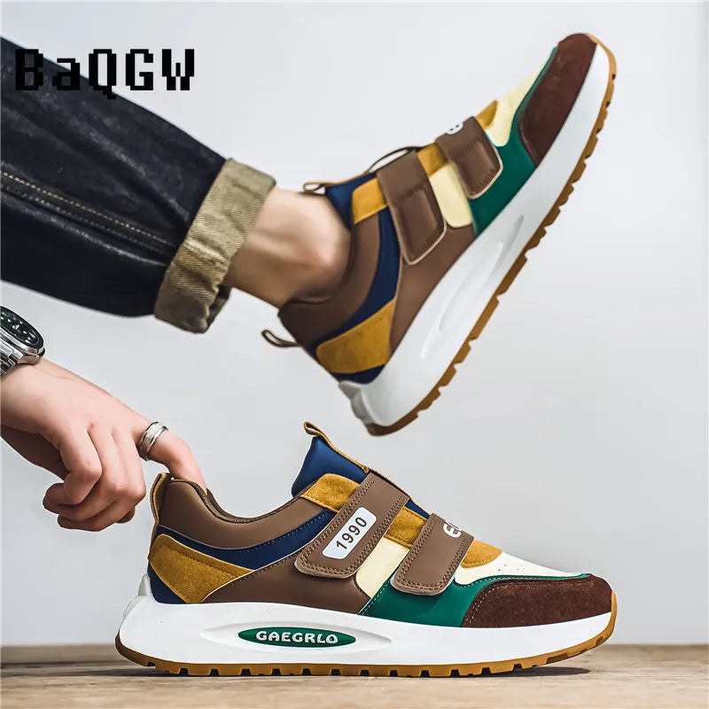 Retro Patchwork Men's Fashion Sneakers for Outdoor Sport ATHLEXES