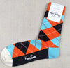 Happy Socks Men's Diamond Check Crew Socks for All Seasons ATHLEXES