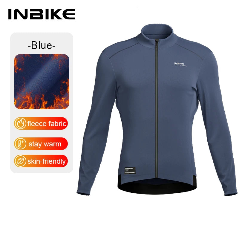 INBIKE Men's Thermal Fleece Cycling Jacket with Pockets ATHLEXES