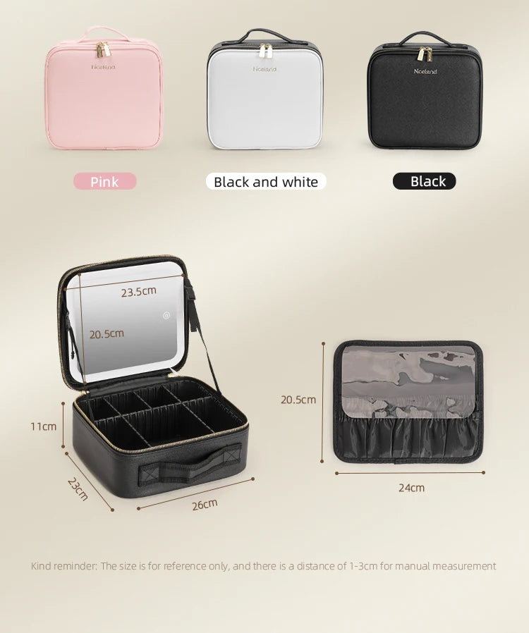 LuxeGlow LED Makeup Train Case ATHLEXES