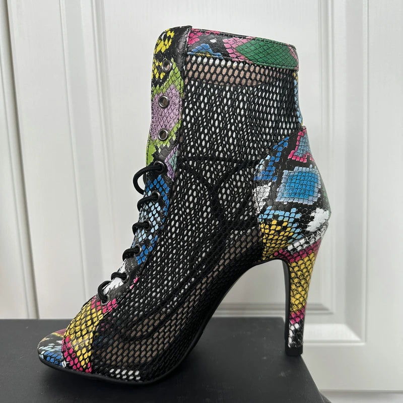Hollow Mesh Peep Toe Stilettos: Summer High Heel Fashion ATHLEXES