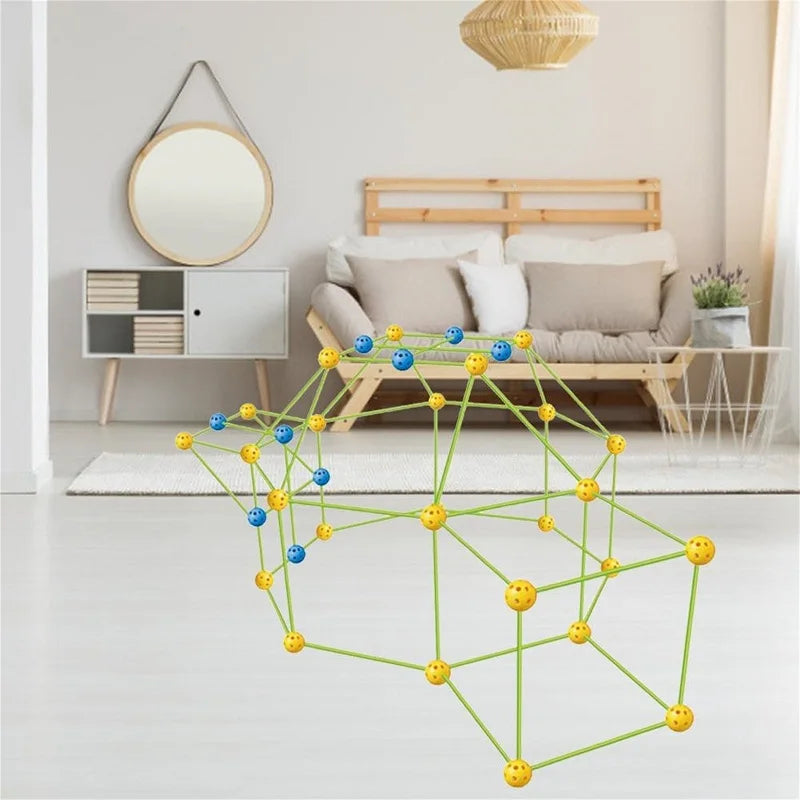 Creative Kids Fort Building Blocks Tent Brick Kit for DIY Fun ATHLEXES