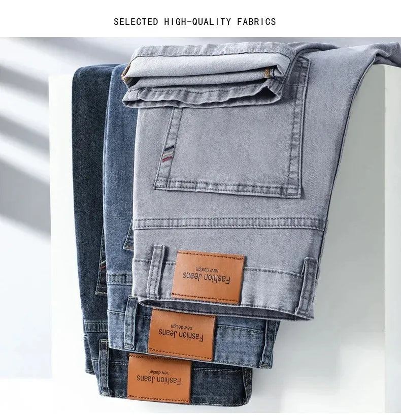 SummerStretch Men's Casual Gray Denim Pants ATHLEXES