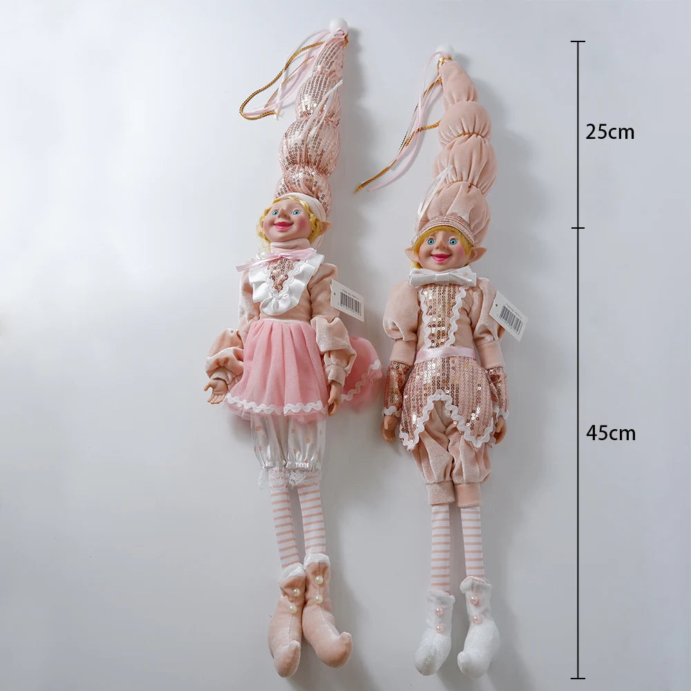 Elf Couple Plush Dolls: Festive Tree Ornaments ATHLEXES