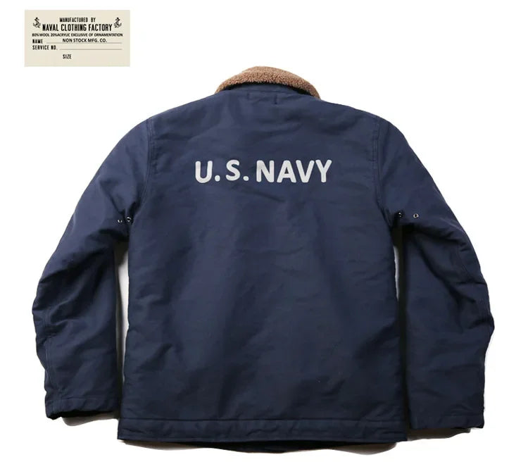 NON STOCK USN N-1 Military Style Warm Coat with Sherpa Lining ATHLEXES