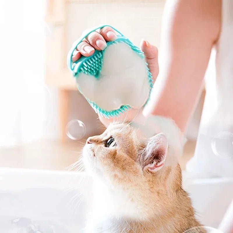 Pet Massage Brush Bathroom Puppy Big Dog Cat Bath Massage Gloves Brush Soft Silicone Pet Accessories for Dogs Cats Grooming Tool ATHLEXES