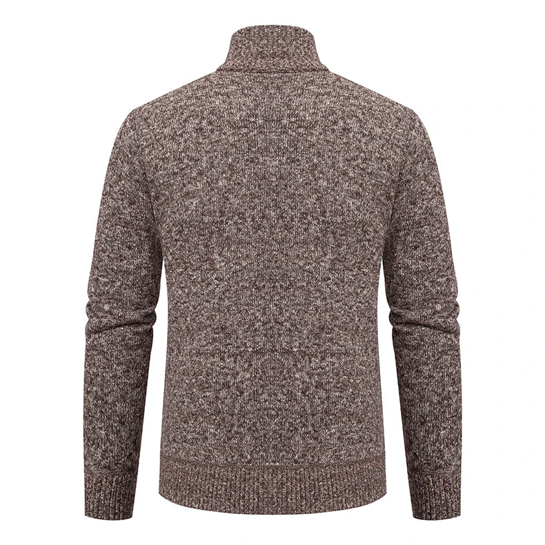 Velvet Warmth High Collar Cardigan for Men - Winter Knitwear ATHLEXES