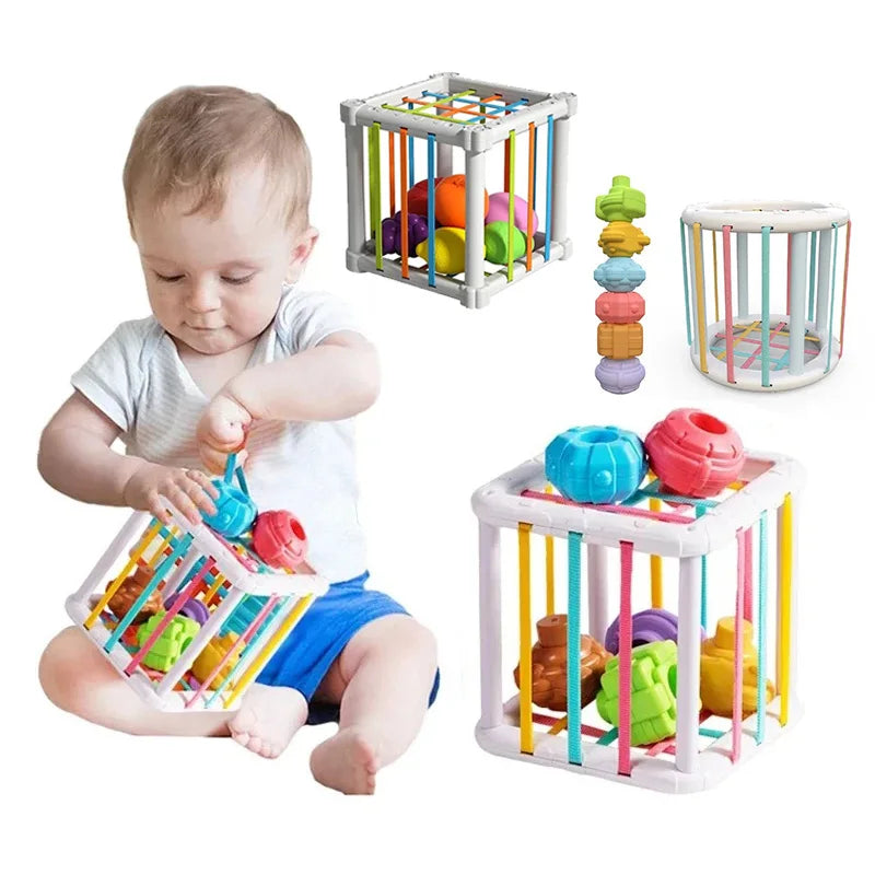 Montessori Shape Sorter Cube â?? Rainbow Infant Blocks ATHLEXES
