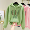 FeatherPrint Velvet Hooded Sweatshirt for Women ATHLEXES